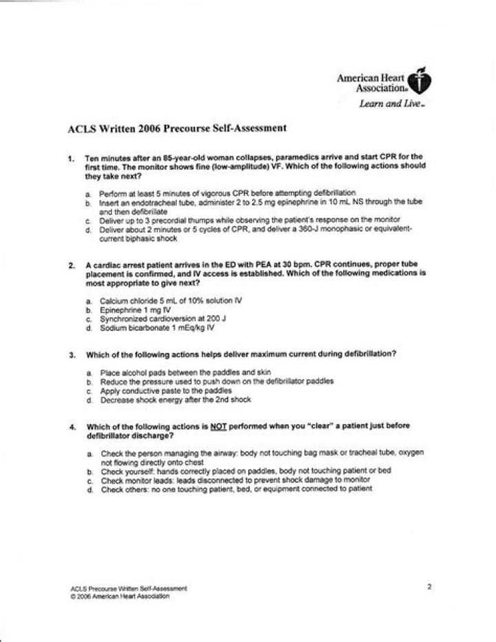 ACLS Test Answers PDF: Complete Guide & Practice Questions