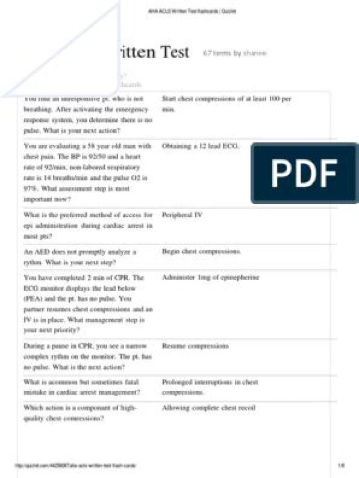 Free ACLS Test Bank PDF – Download Exam-Style Questions Now