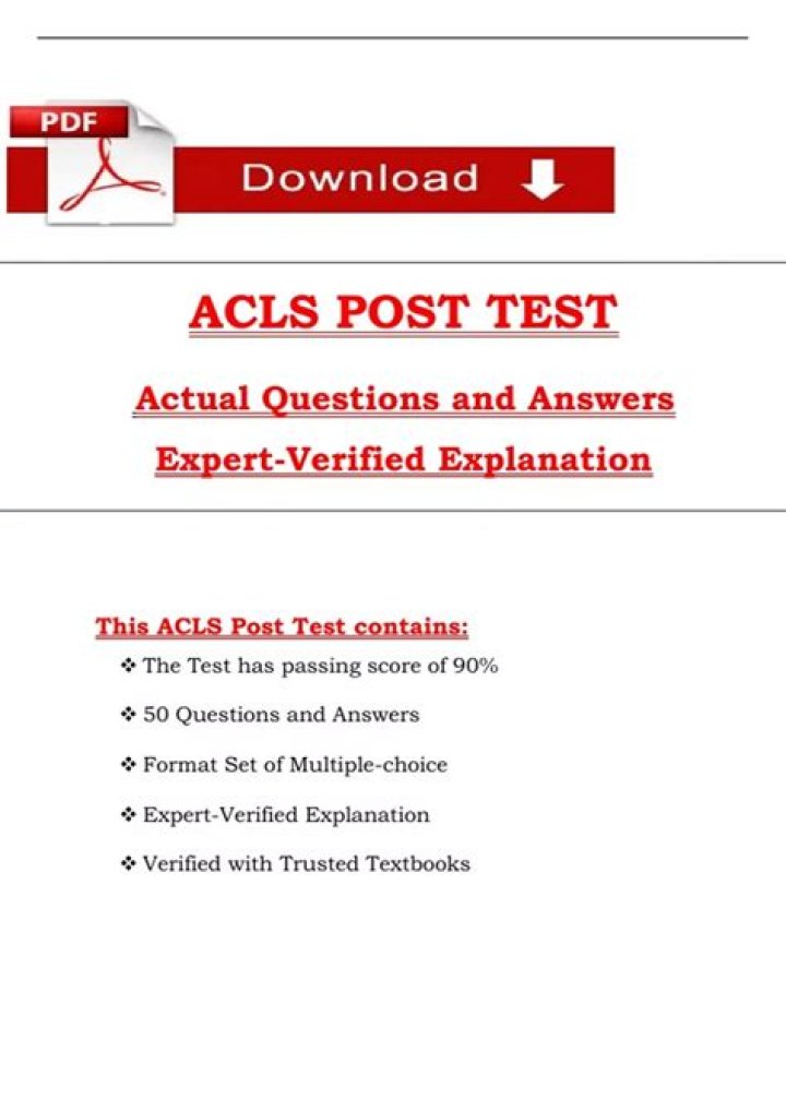 ACLS Test Questions PDF: Practice Exams & Study Guide