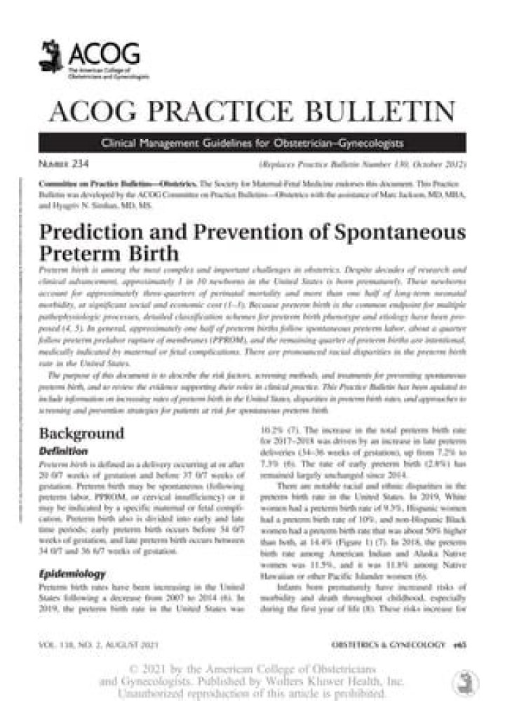 ACOG Practice Bulletin No 127: Managing Preterm Labor – Essential Clinical Guidance