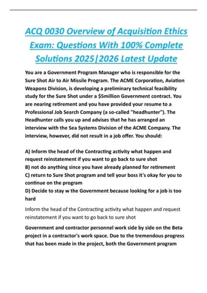 ACQ 0030 Exam Answers PDF: Complete Guide & Tips