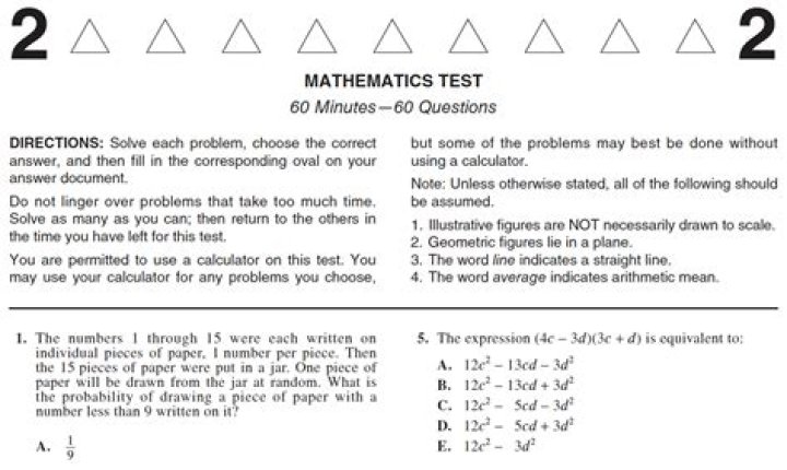 2025 ACT Math Practice Test PDF with Answers