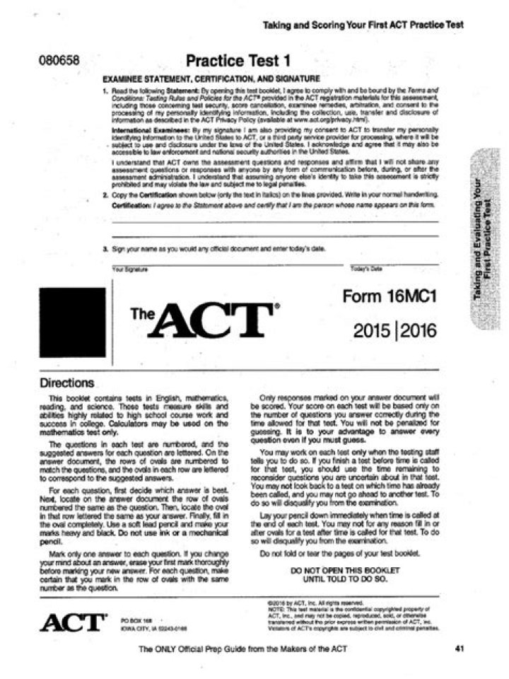 Act Test 16mc1 PDF: Complete Exam Guide & Practice Questions
