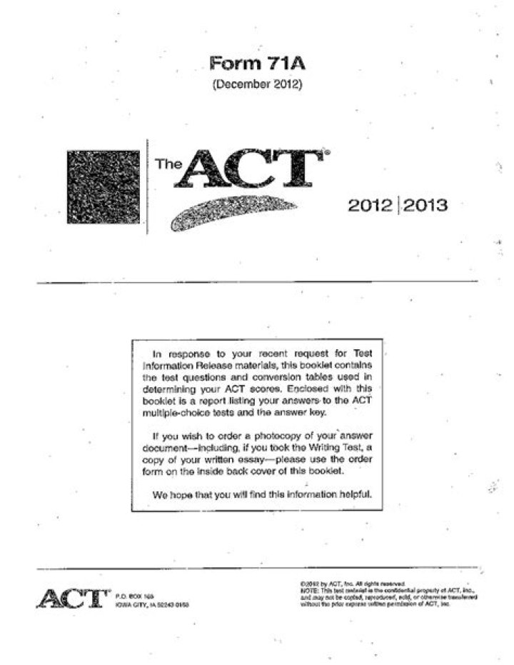 Act Test Form 71A PDF – Download Official Compliance Document