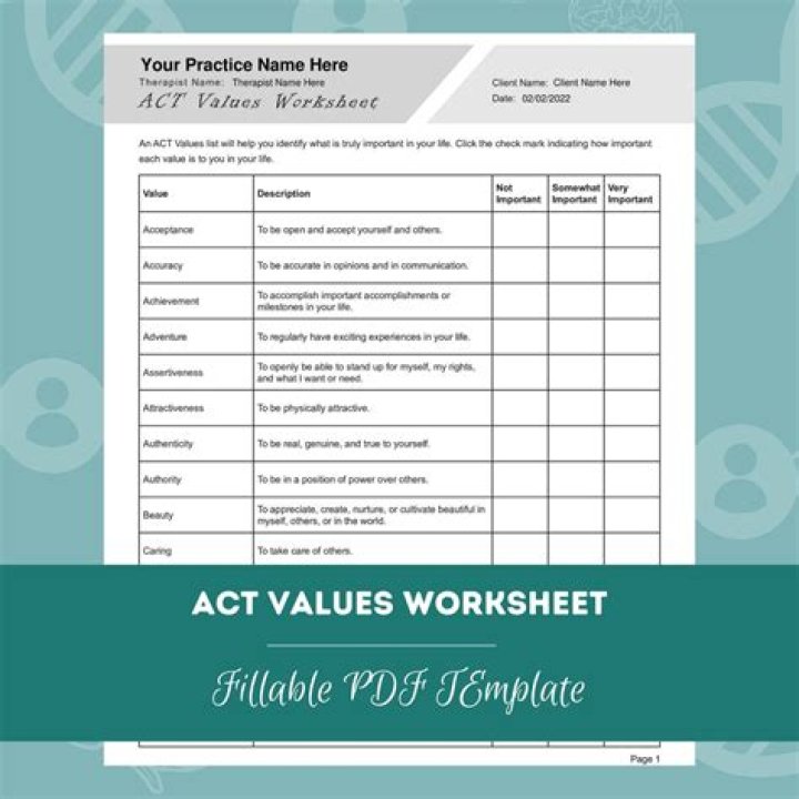 Act Values Worksheet PDF – Practical Ethics Practice Workbook