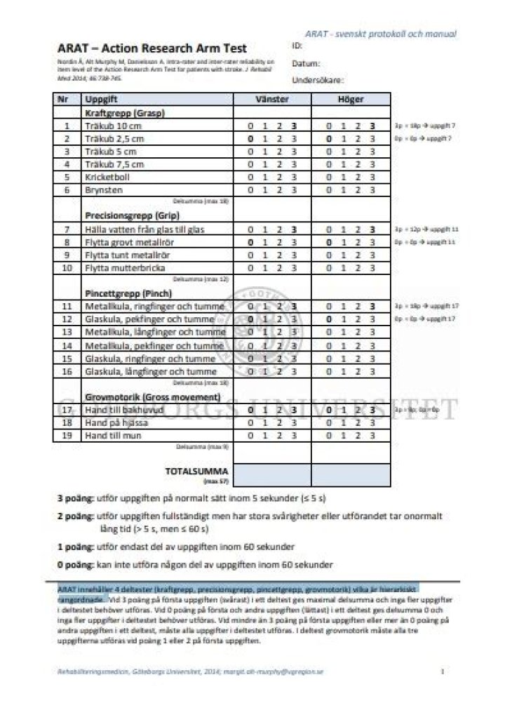 Action Research & ARM Test ARAT PDF Analysis Guide