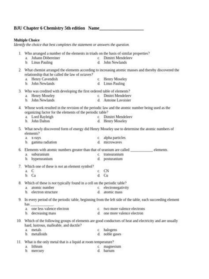 Active Chemistry Chapter 6 Test Review PDF: Key Concepts & Practice Questions