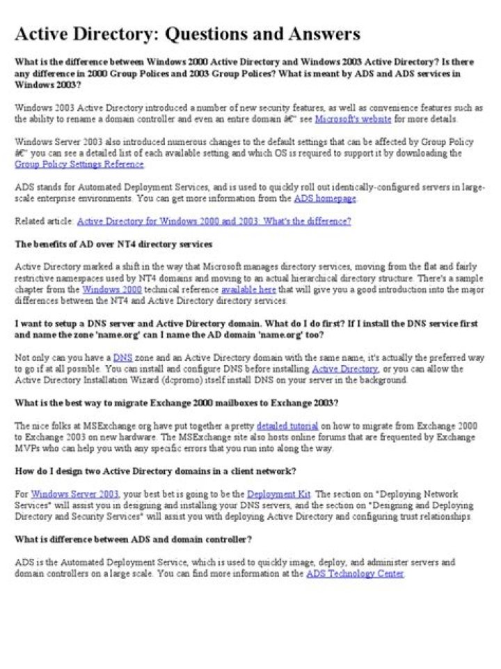 Active Directory Q&A PDF: Top Questions & Answers