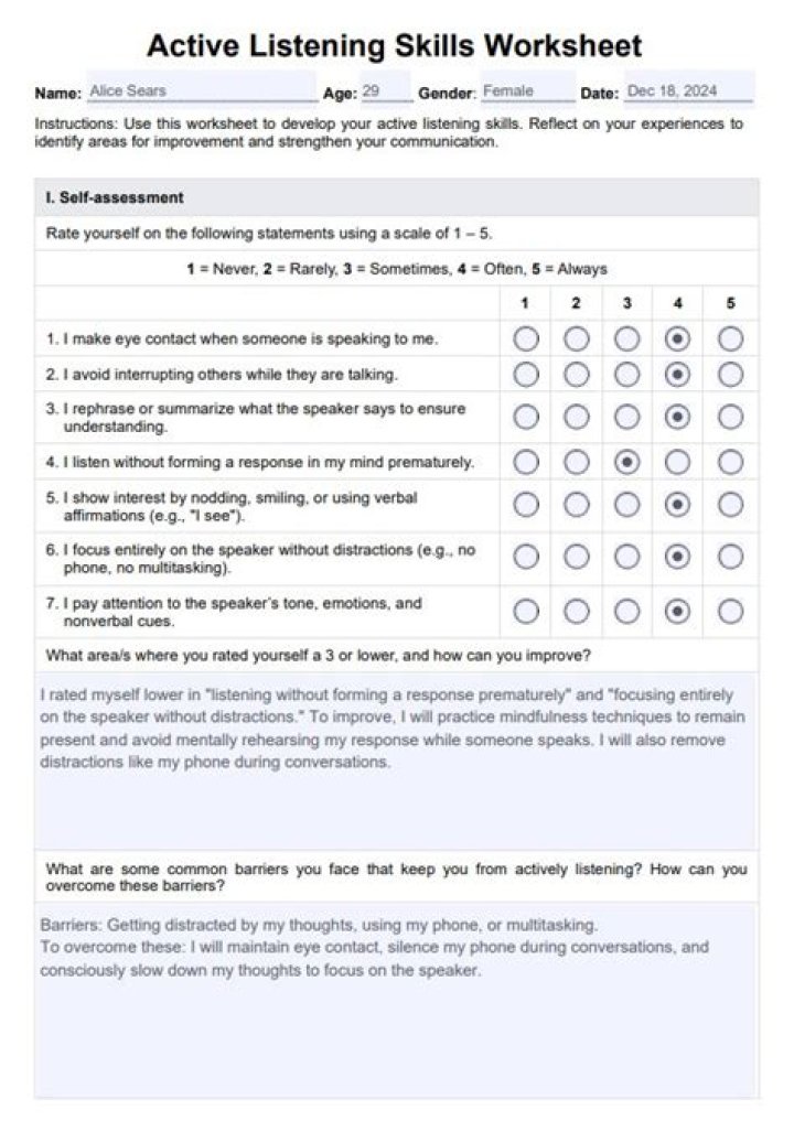 Active Listening Worksheet PDF: Improve Communication Skills Today