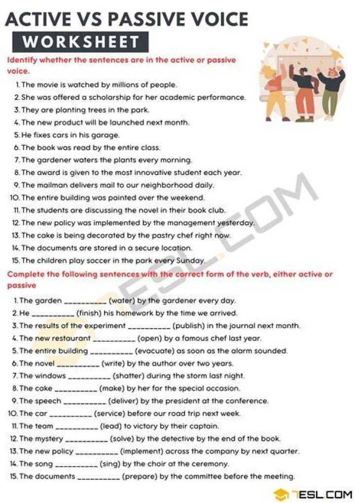 Active & Passive Voice Exercises with Answers PDF – Perfect Practice