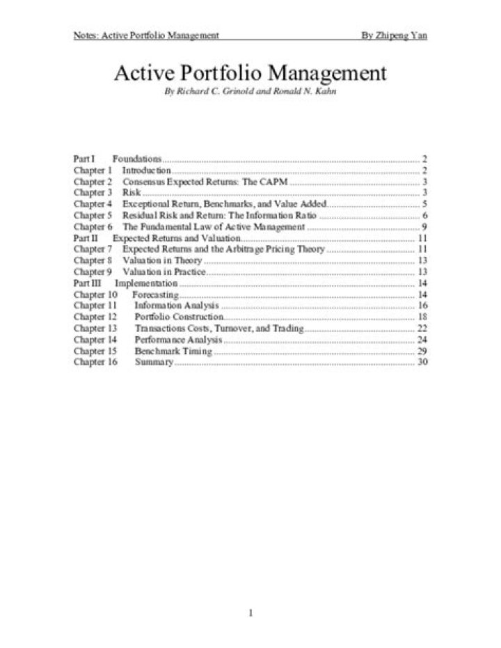 Master Active Portfolio Management: Expert Strategies from Grinold PDF