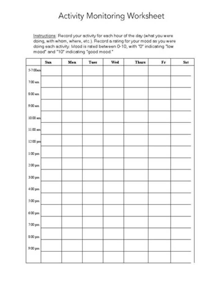 Free Activity Monitoring Worksheet PDF for Effective Tracking