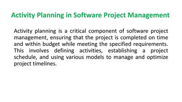 Master Activity Planning in Software Project Management: Essential PDF Guide