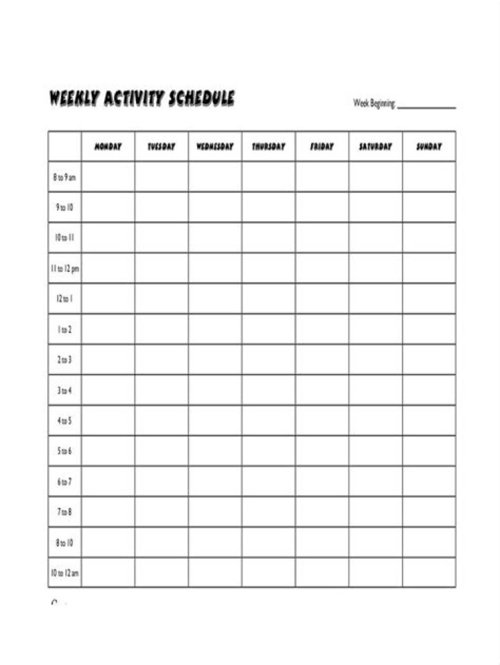 Free Activity Scheduling Worksheet PDF for Easy Planning
