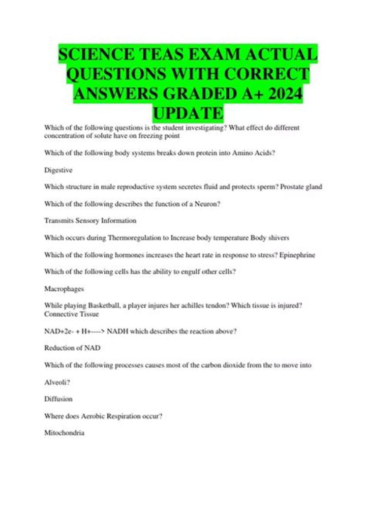 Actual Teas Test Questions PDF: Full Practice Exam with Answers