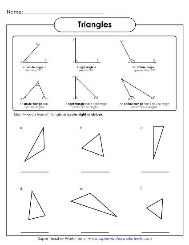 Acute Obtuse & Right Triangles Worksheet PDF – Instant Practice & Answers