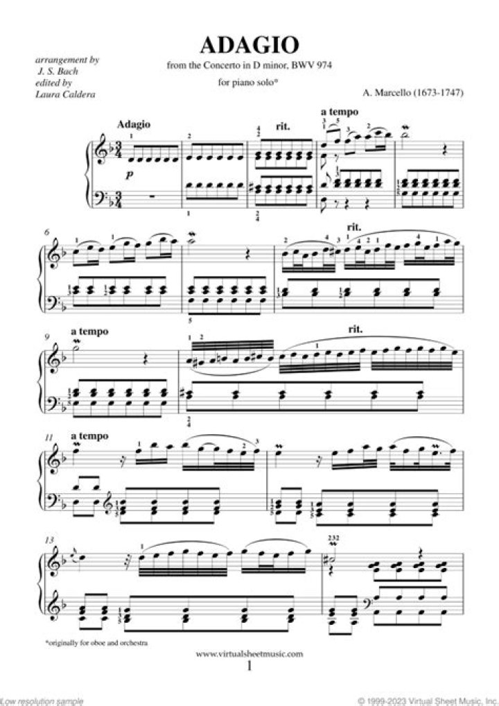 Adagio Piano Sheet Music PDF – Download Free Classical Piano Sheet Music
