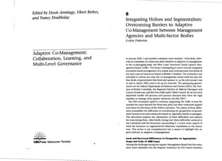 Adaptive Co-Management: Collaboration, Learning, and Multi-Level Governance in Action
