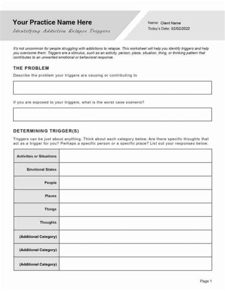 Addiction Triggers Worksheet PDF: Identify & Manage Cravings