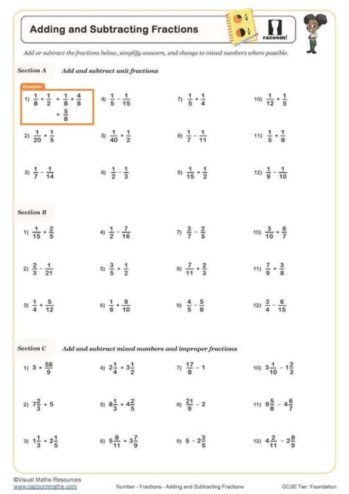 Free Adding and Subtracting Like Terms Worksheet PDF for Algebra Practice