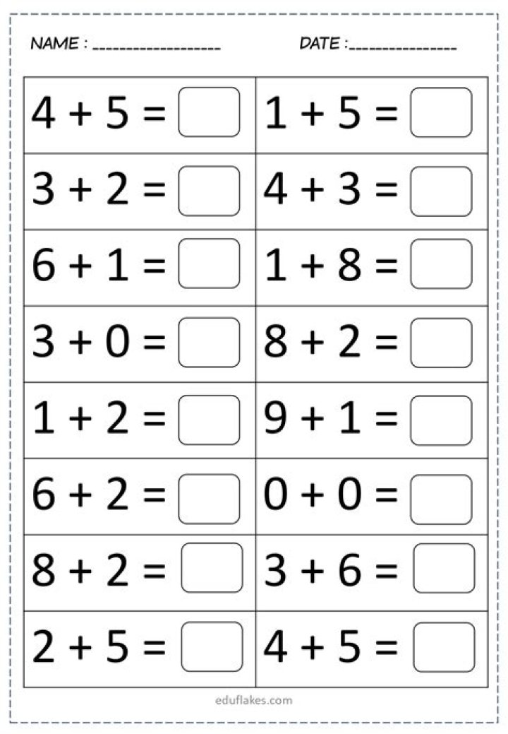 Addition Kindergarten Worksheets PDF for Free Download