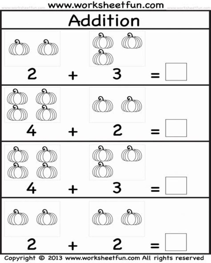 Free Addition Kindergarten Worksheets PDF for Easy Learning
