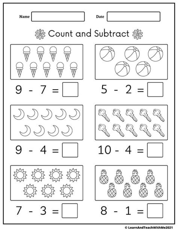 Free Addition Worksheets for Kindergarten 1-10 PDF Download
