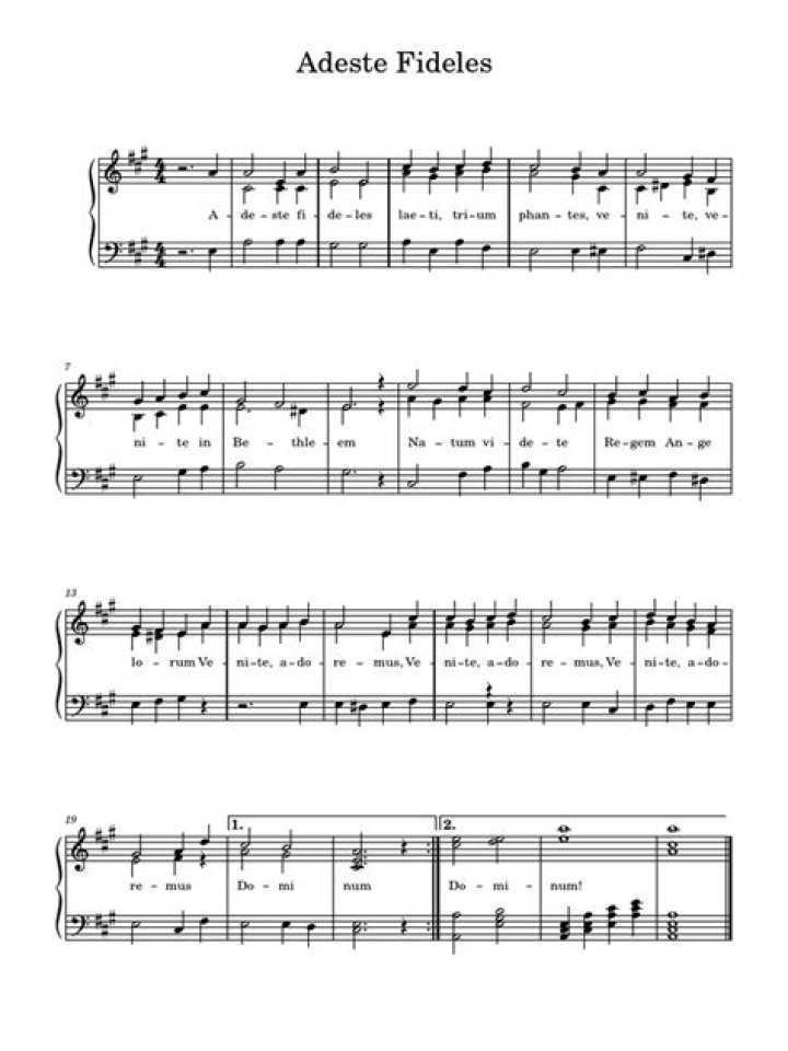 Adeste Fideles Sheet Music PDF – Free Download
