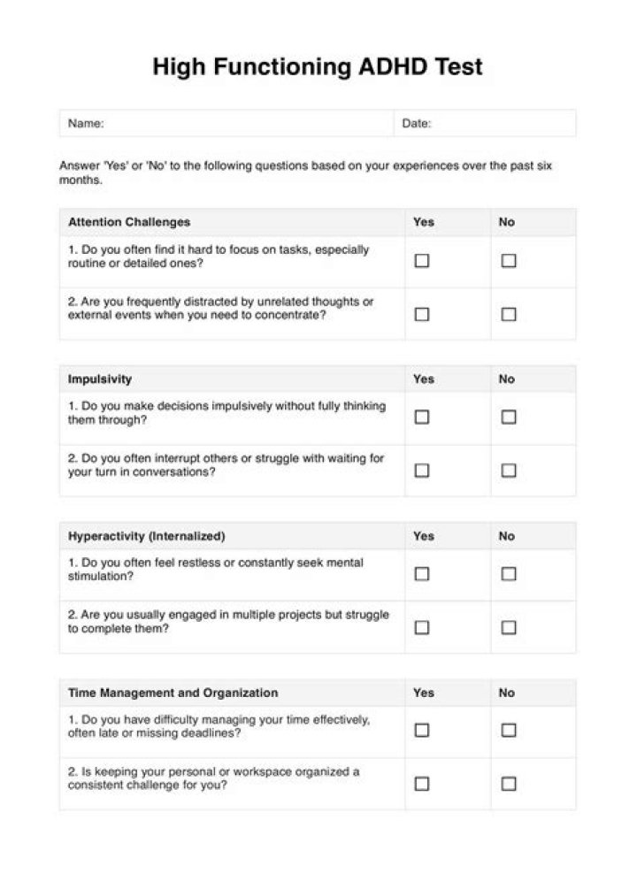 Free ADHD Diagnosis Test PDF – Quick & Reliable Screening