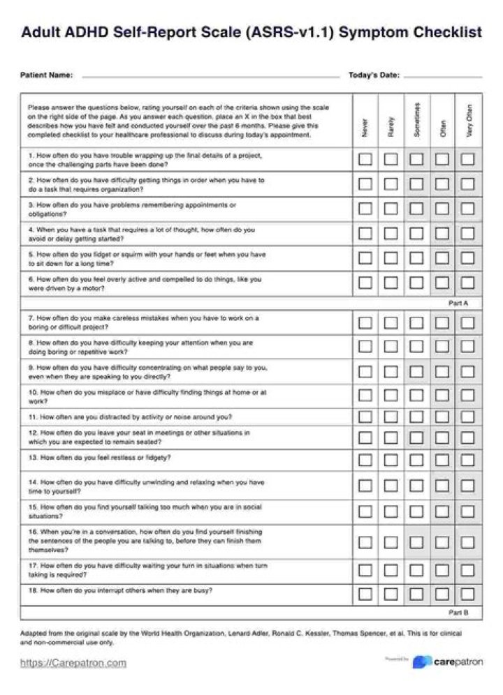 ADHD Test for Adults: Complete PDF Assessment & Screening Tool