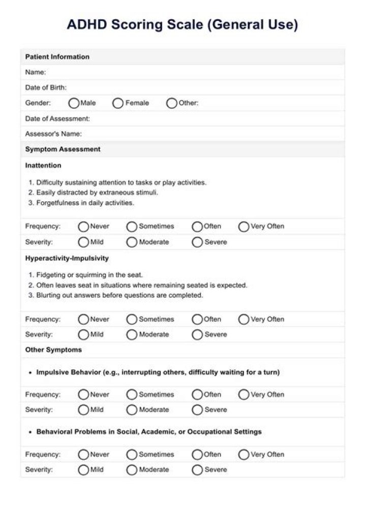 ADHD Test for Children PDF: Fast & Reliable Diagnosis Guide