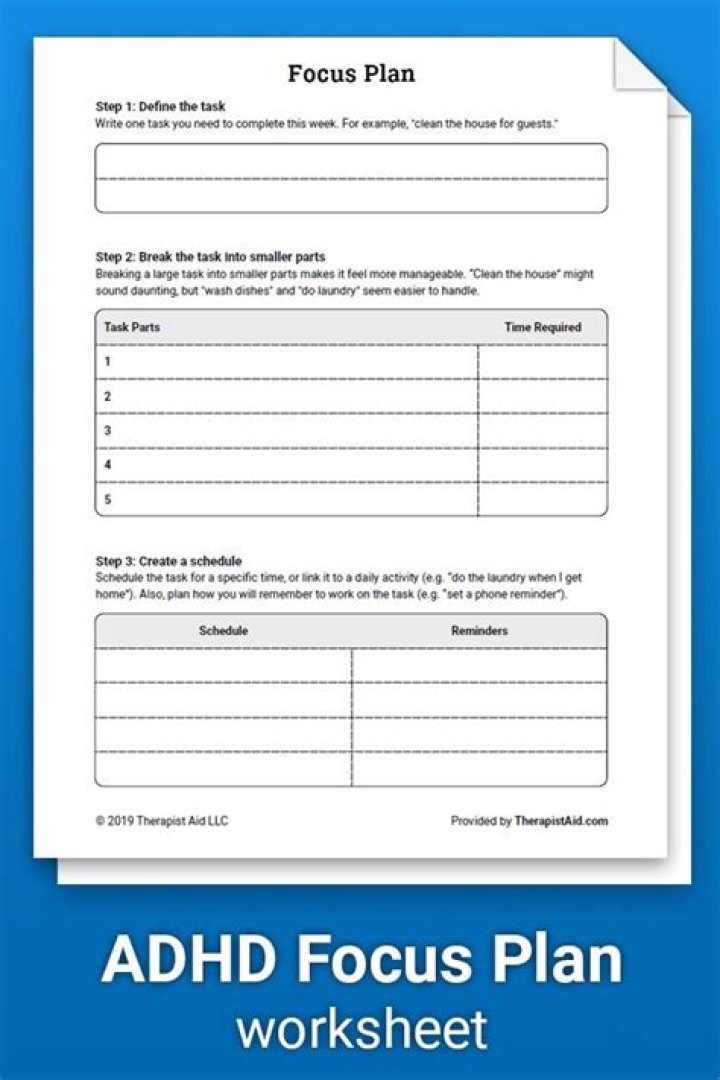 ADHD Therapy Worksheets PDF: Free Printable Tools for Better Focus