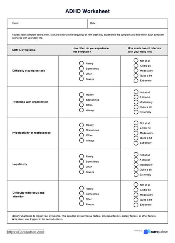 Adult ADHD Worksheets PDF: Free Printable Tools to Boost Focus and Productivity