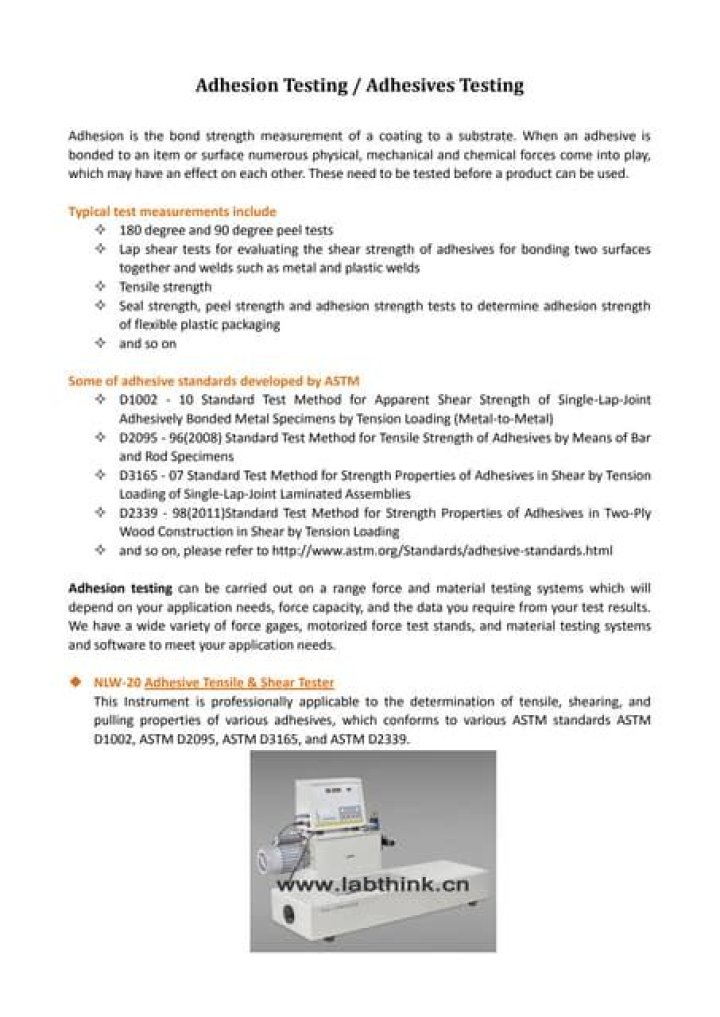 Adhesive Testing PDF: Reliable Performance & Compliance Standards