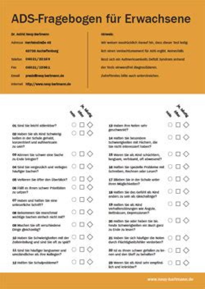 ADHS Test Erwachsene PDF – Schnell & Zuverlässig Auswerten