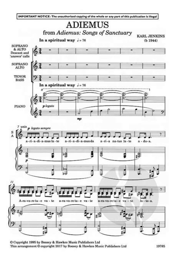 Adiemus Testo PDF: Official Score Download & Printable Lyrics