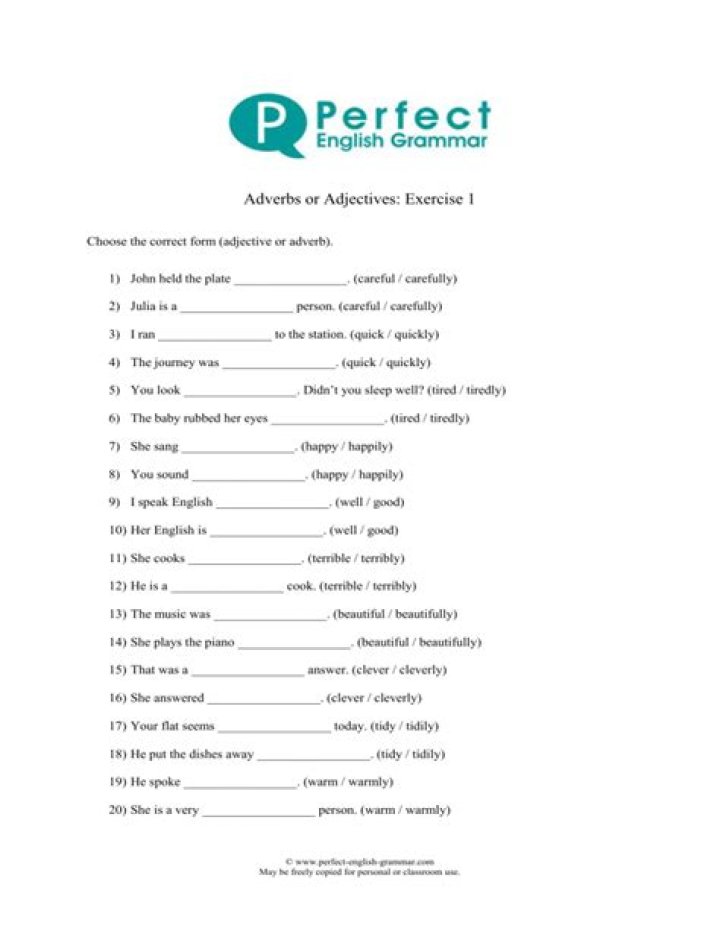 Adjective and Adverb Tests with Answer Key PDF – Master Grammar Fast