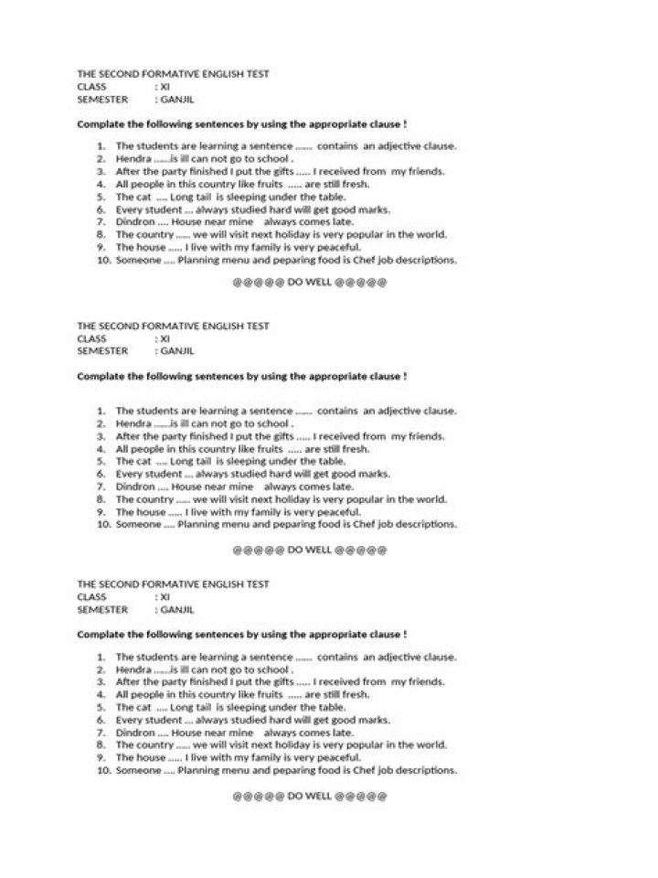 Adjective Clause Test PDF: Master Grammar with Practical Examples