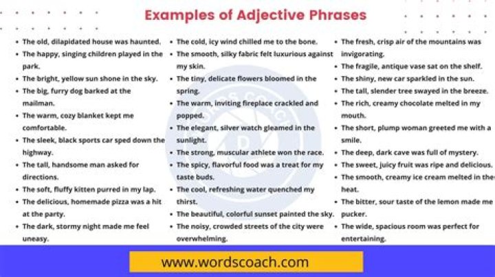 Adjective Phrase Examples with Answers PDF Download