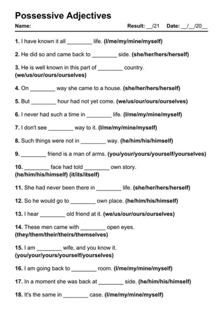 Adjective Tests PDF: Master Grammar & Vocabulary