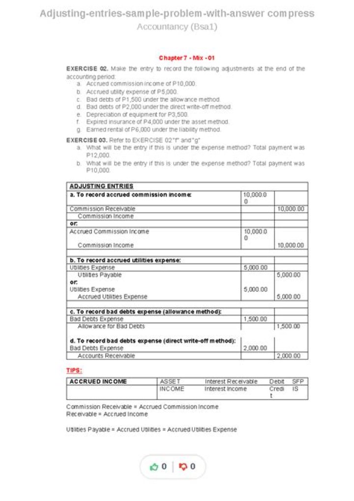 Master Adjusting Entries: Practice Problems with Answers in PDF Format