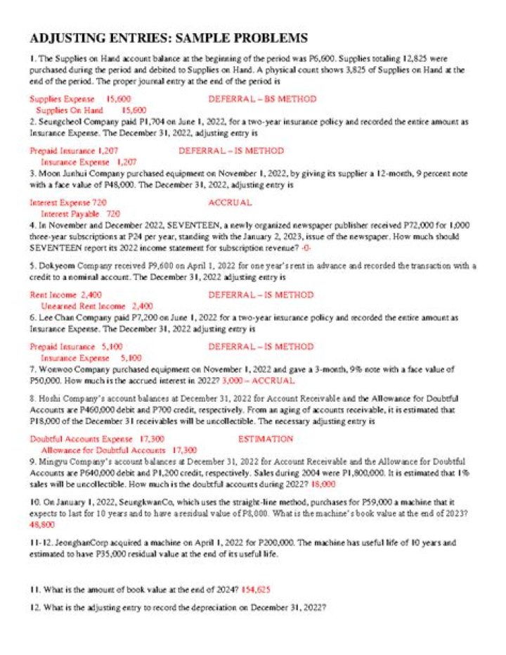 Master Adjusting Entries with Practice Test PDF