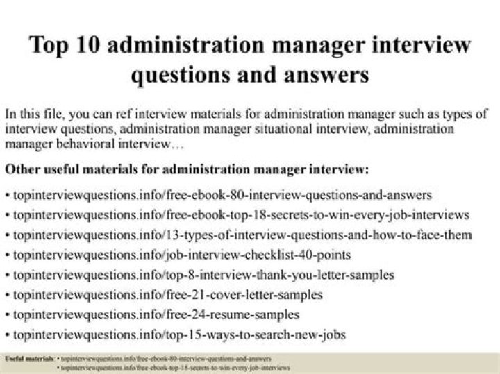 Administration Manager Interview Questions & Answers PDF