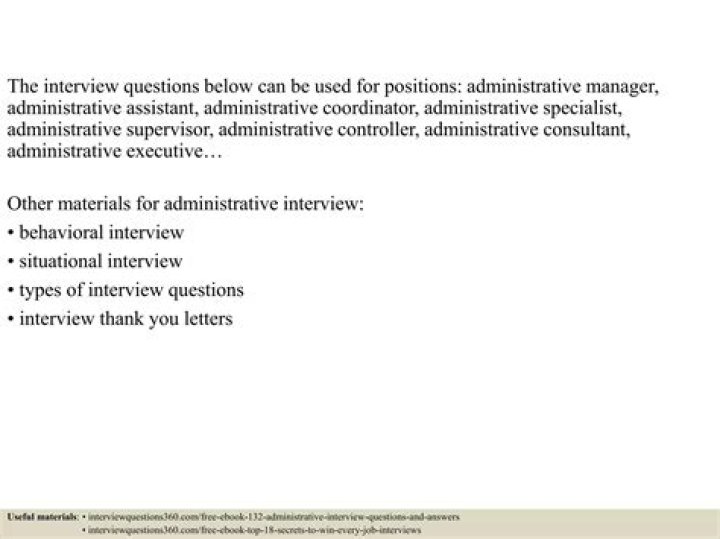 Top Administrative Coordinator Interview Questions & Answers PDF
