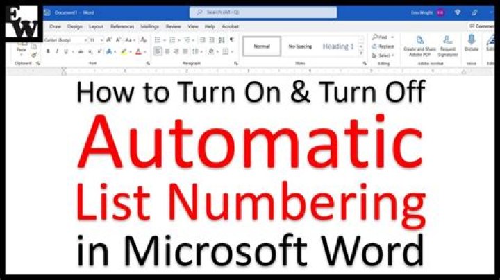 How to Turn Off Automatic Numbering in Adobe PDF