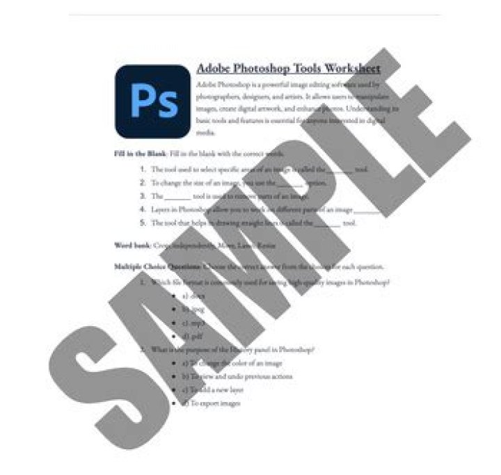 Adobe Photoshop Basics Written Test PDF: Master Key Skills