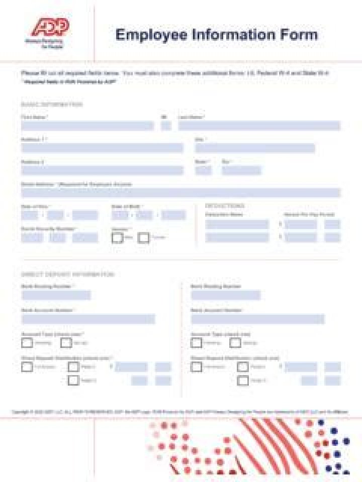 ADP Employee Information Sheet PDF: Download Official HR Data