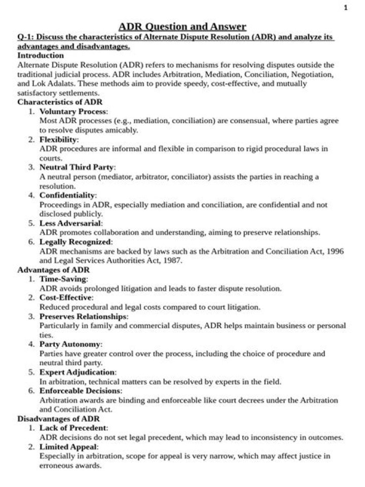 ADR Questions and Answers PDF: Expert Guide to Standard Resolution Processes