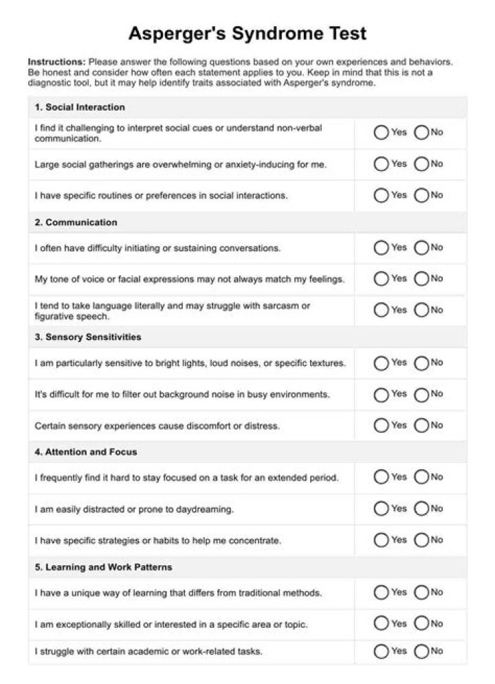 Adult Asperger's Self Test PDF: Discover Your Traits Safely