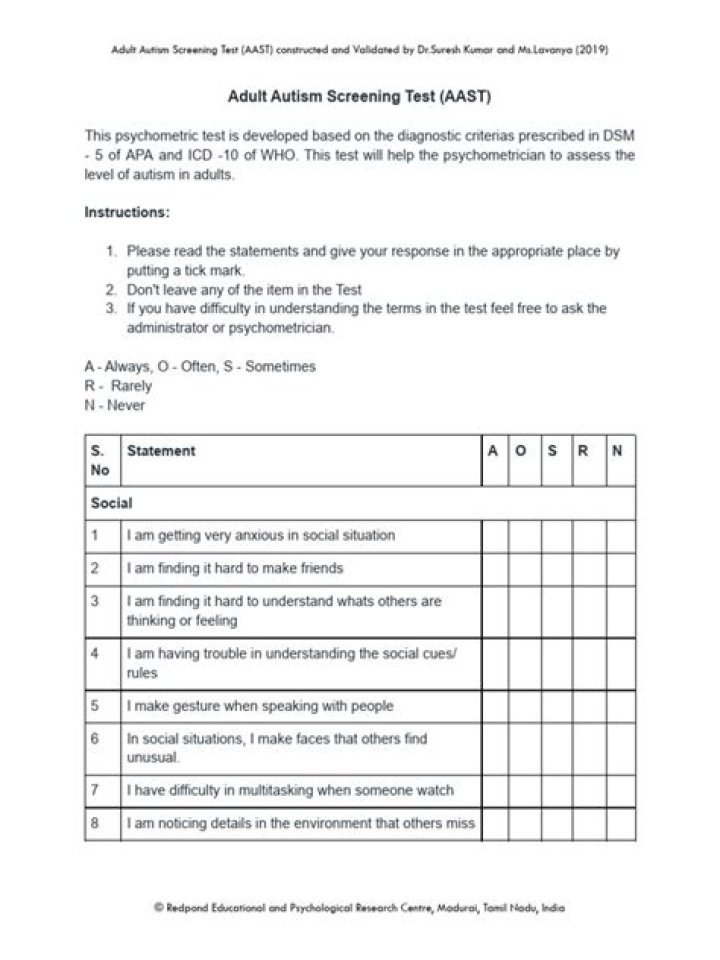 Adult Autism Test PDF: Free Screening & Evaluation Guide